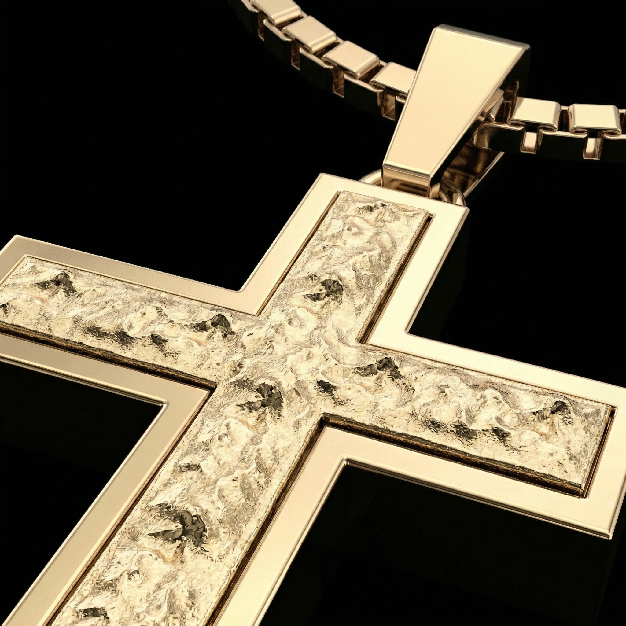 Gold Plated Sterling Silver Inset Cross Necklace