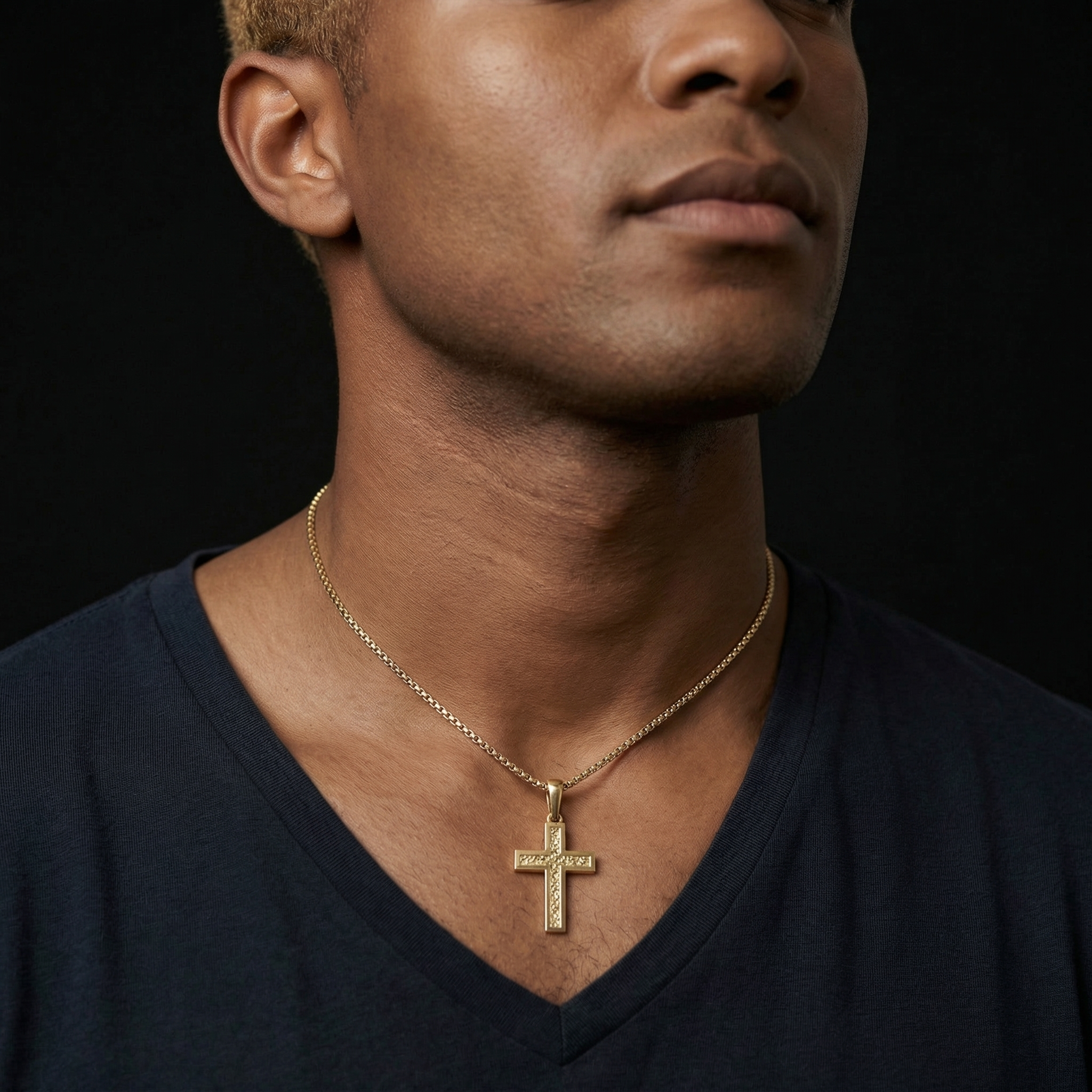 Sterling Silver Inset Cross Necklace