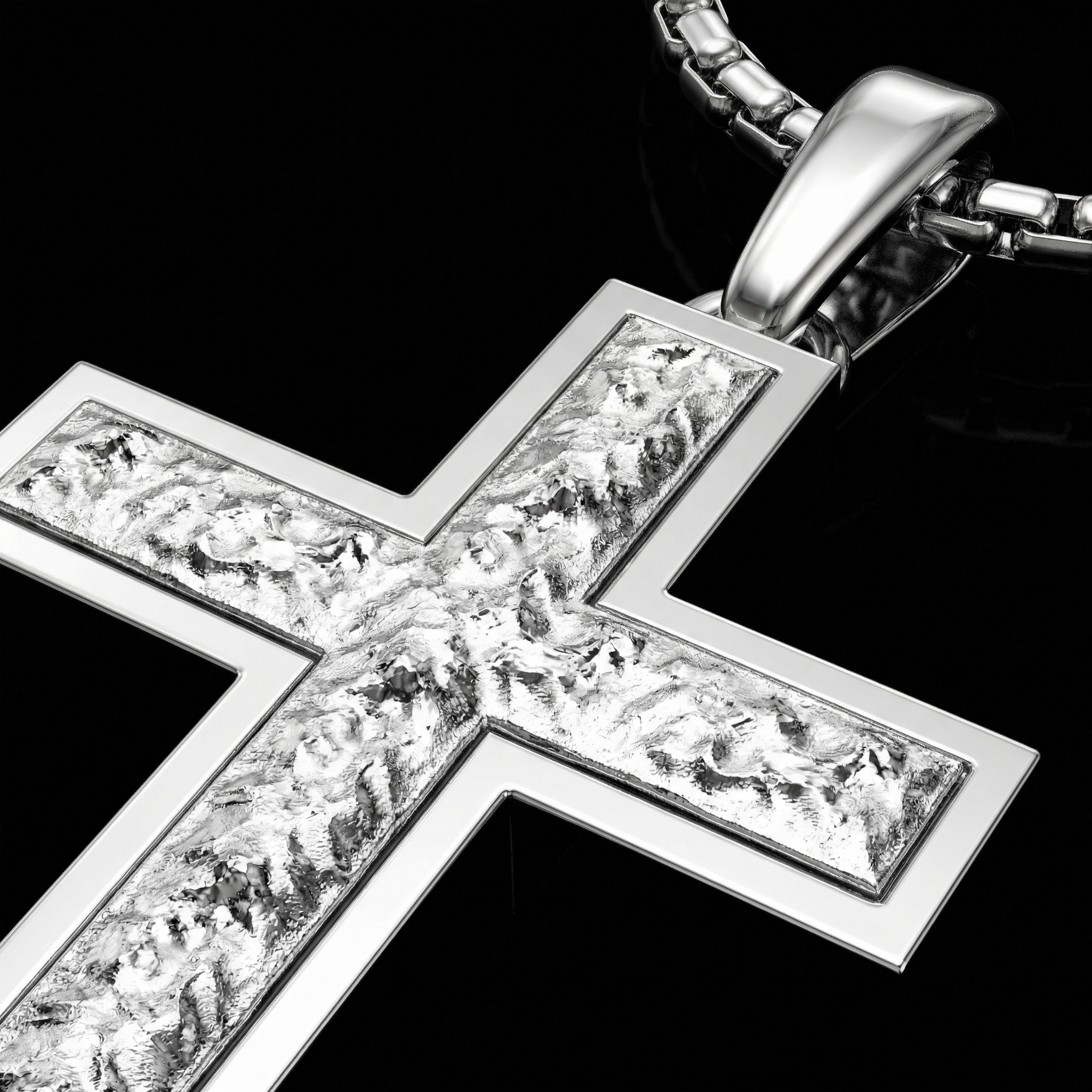 Sterling Silver Inset Cross Necklace