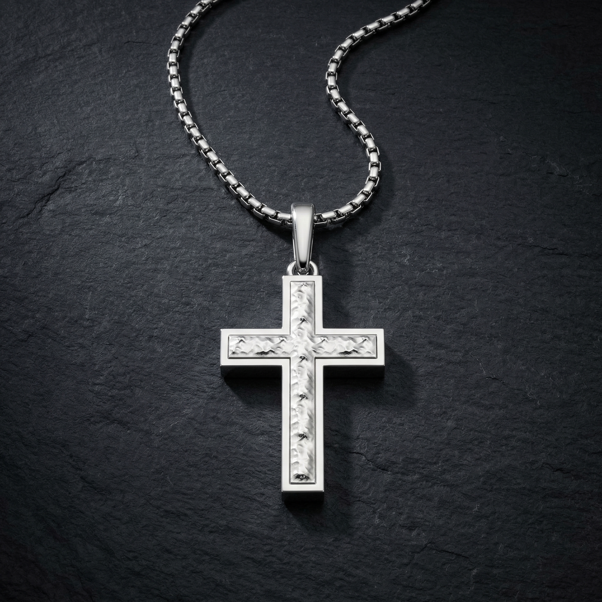 Sterling Silver Inset Cross Necklace