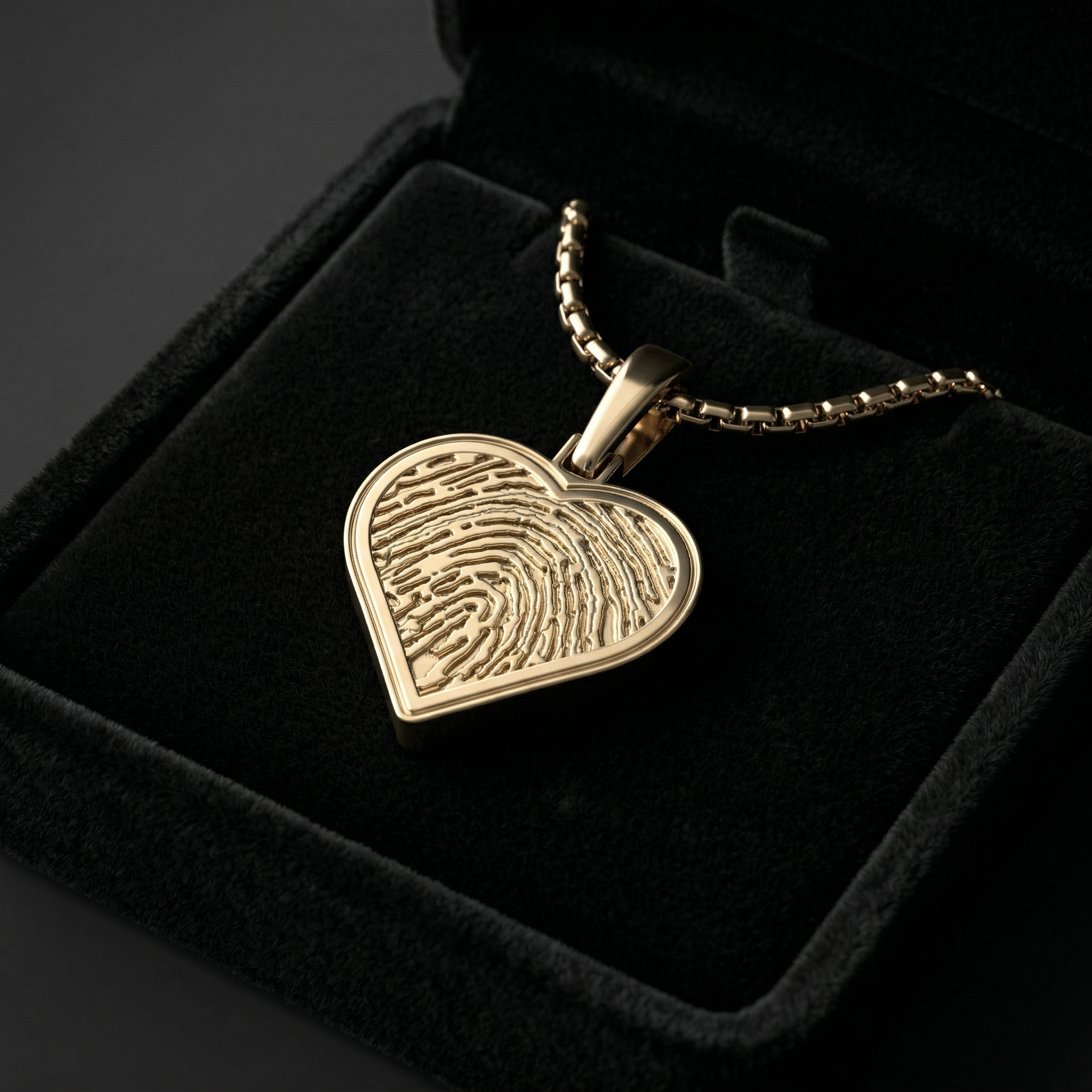 Gold Plated Sterling Silver Fingerprint Heart Necklace