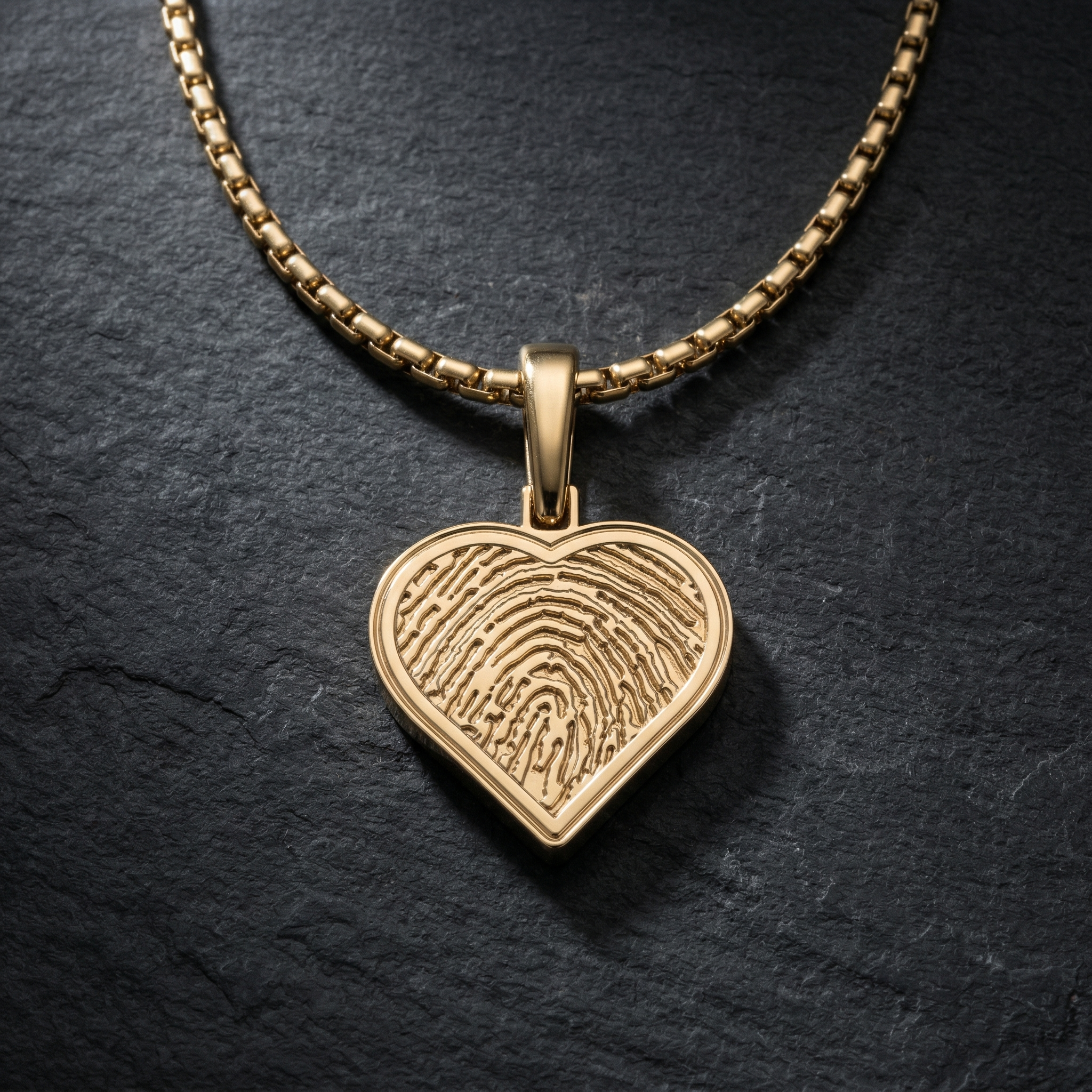 Gold Plated Sterling Silver Fingerprint Heart Necklace