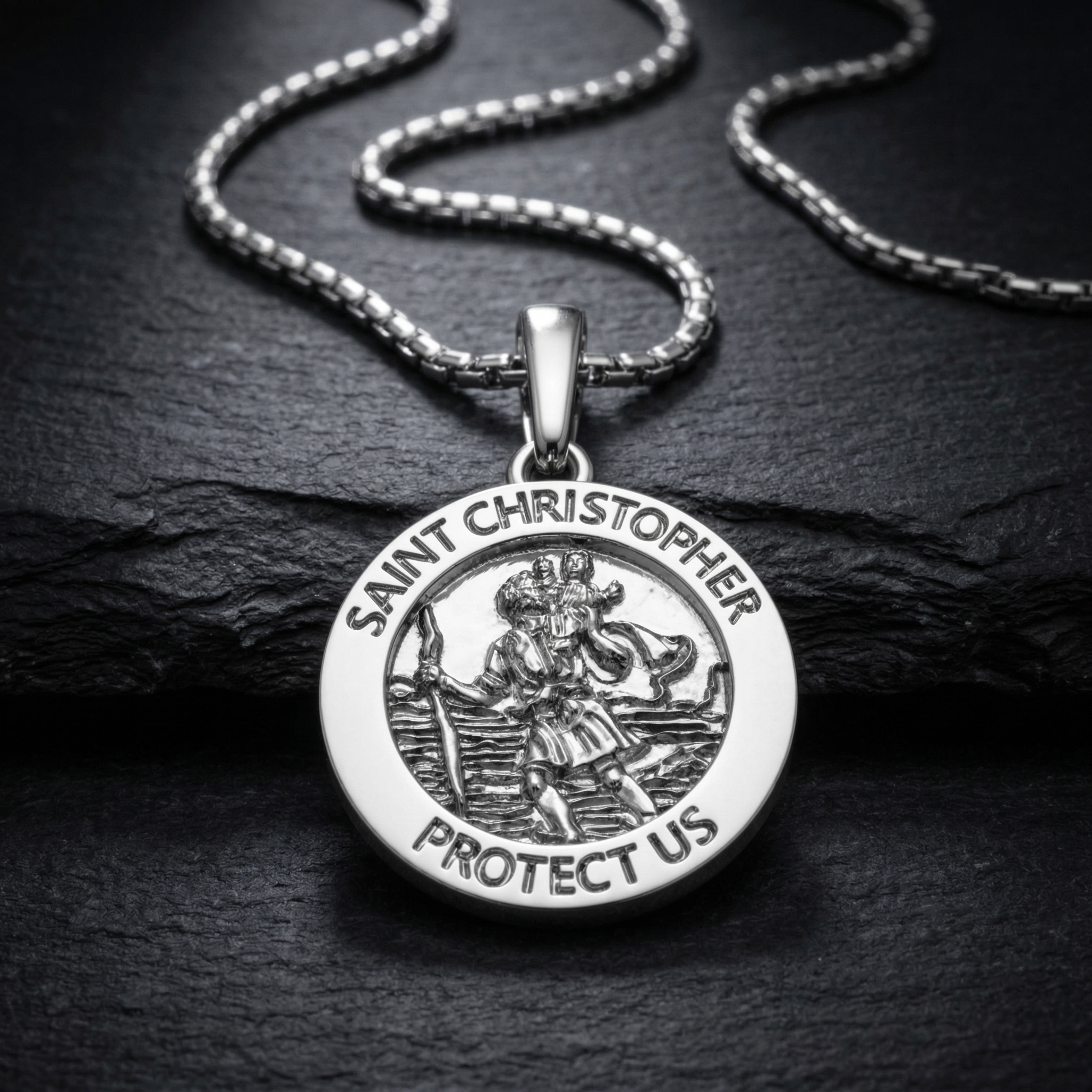 Saint Christopher Medal Necklace – Sterling Silver Patron Saint Pendant