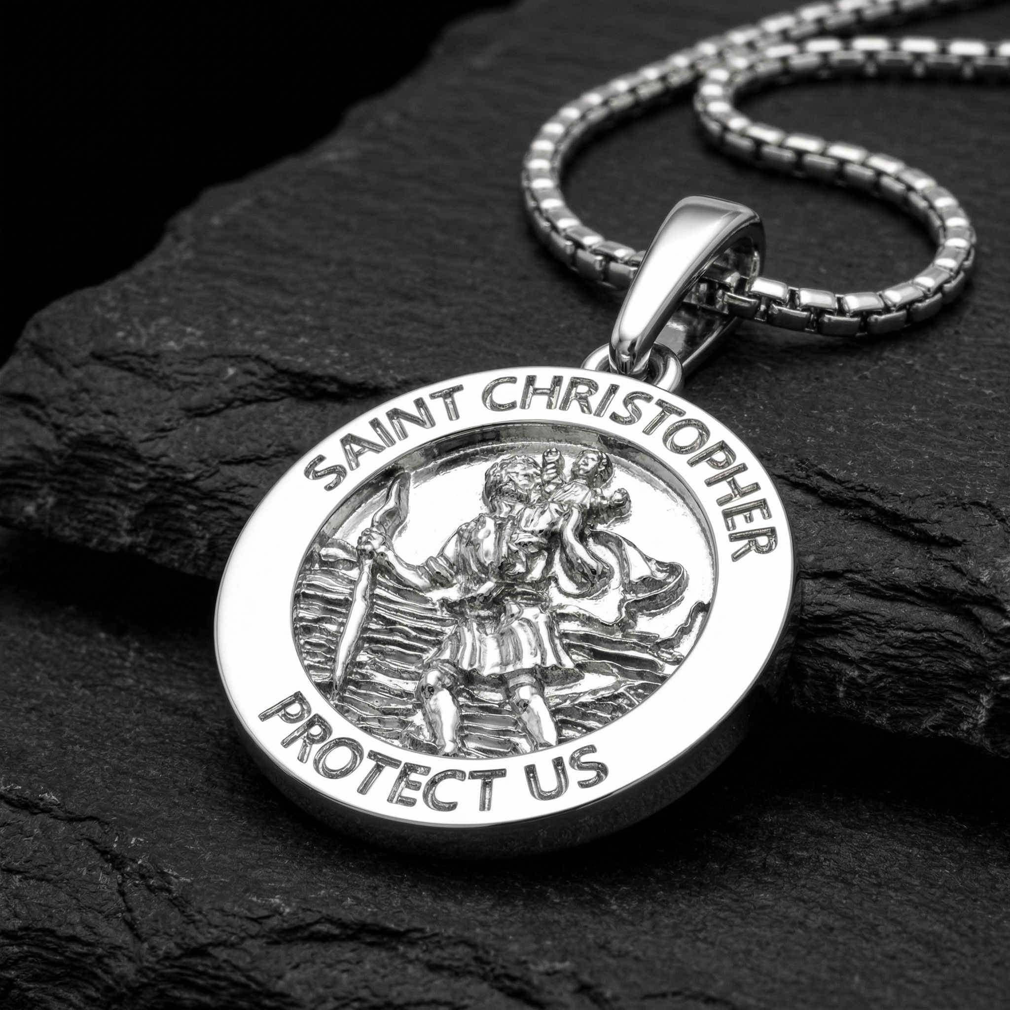 Saint Christopher Medal Necklace – Sterling Silver Patron Saint Pendant