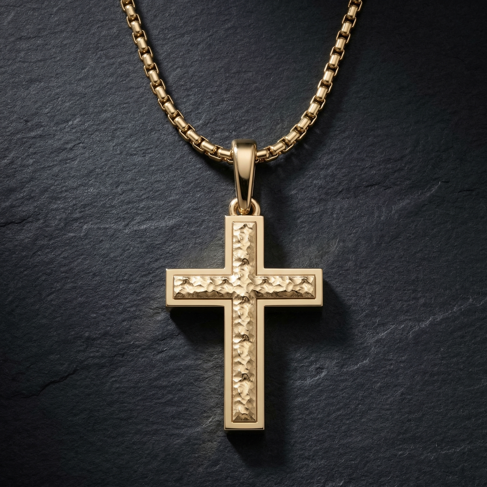Gold Plated Sterling Silver Inset Cross Necklace