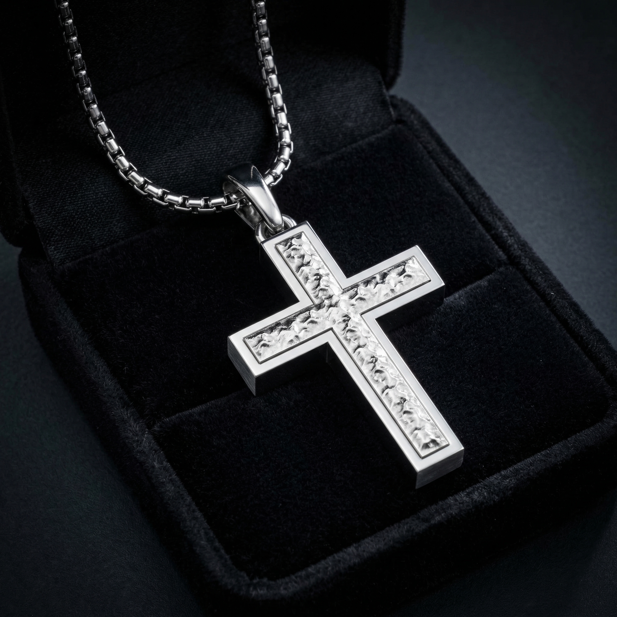 Sterling Silver Inset Cross Necklace