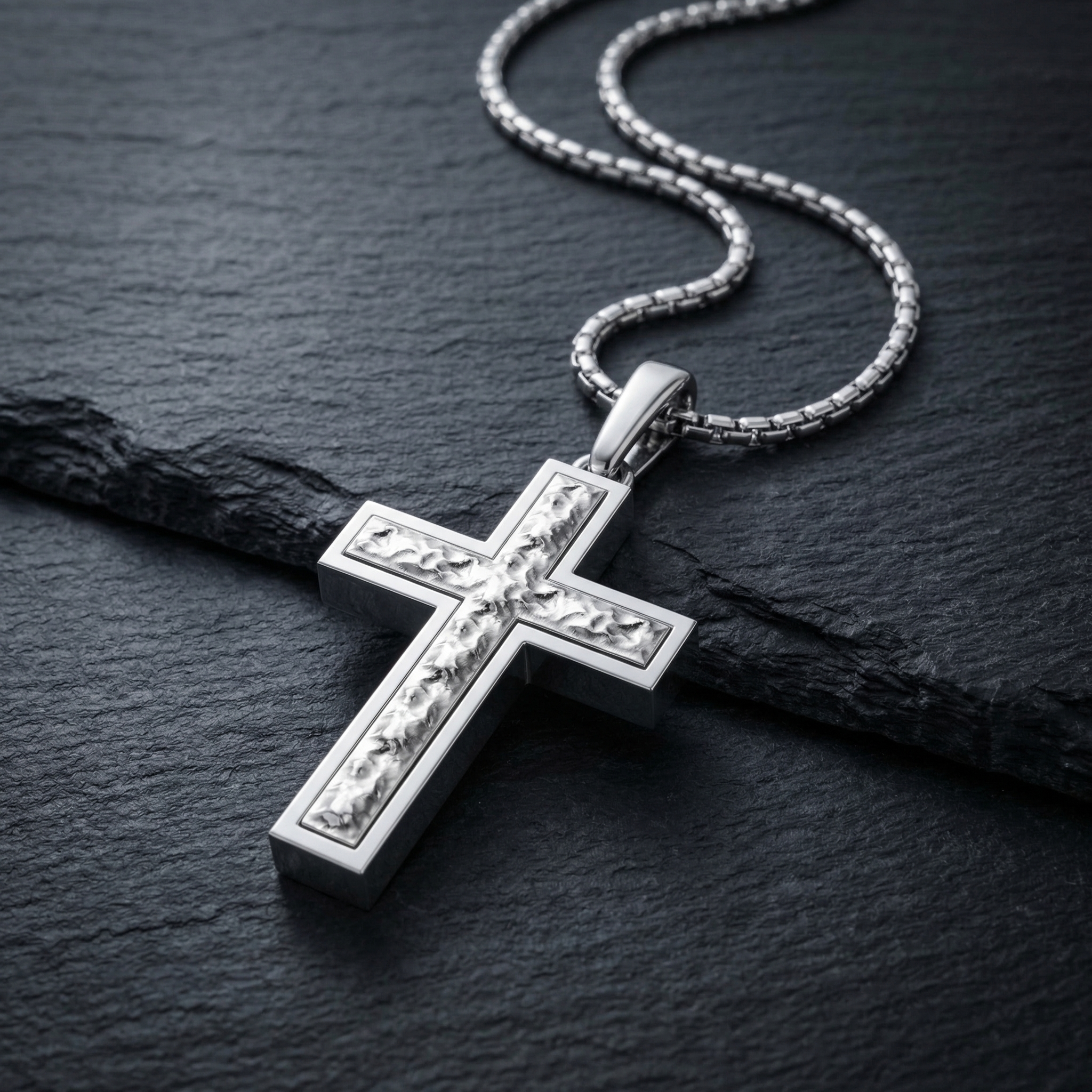 Sterling Silver Inset Cross Necklace