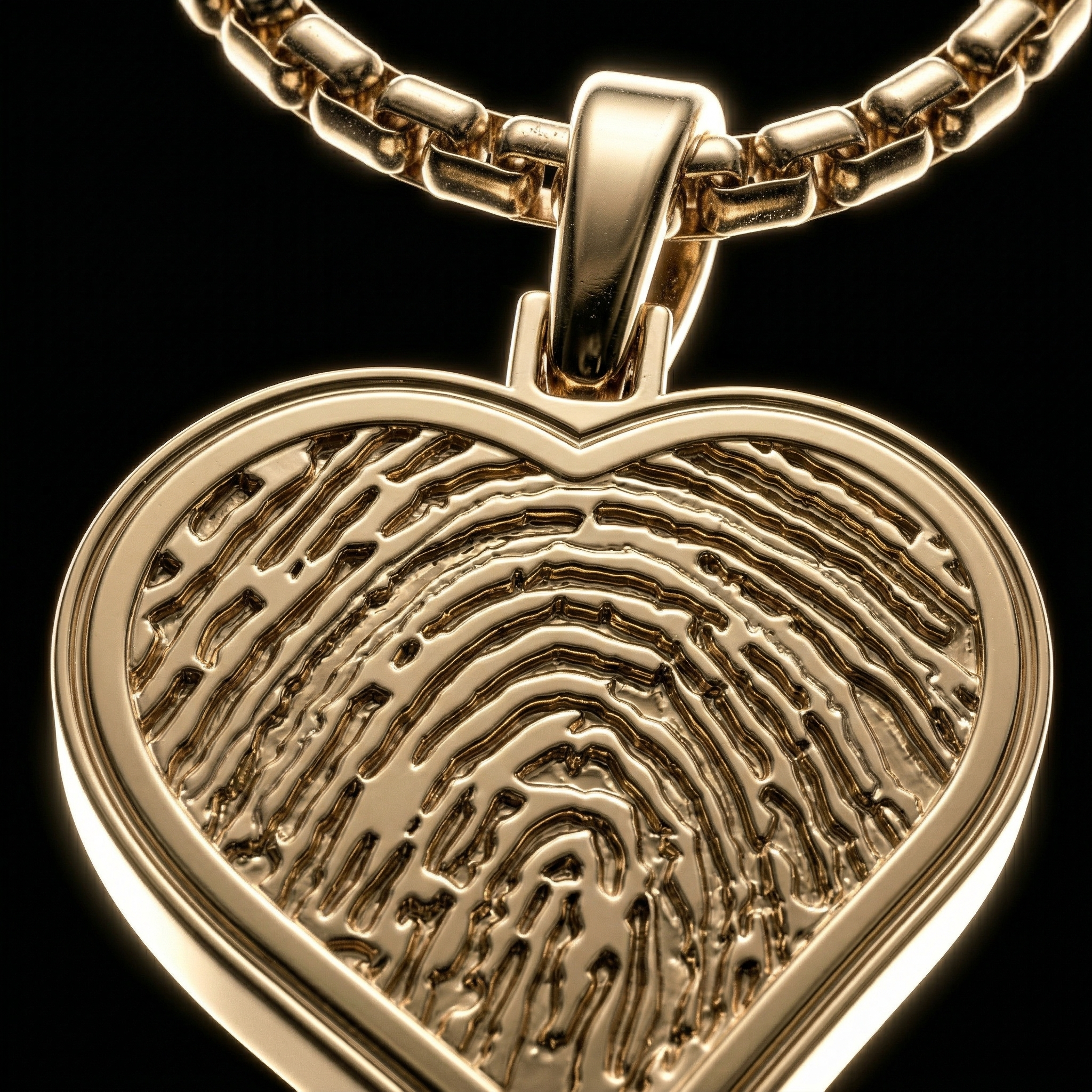Gold Plated Sterling Silver Fingerprint Heart Necklace